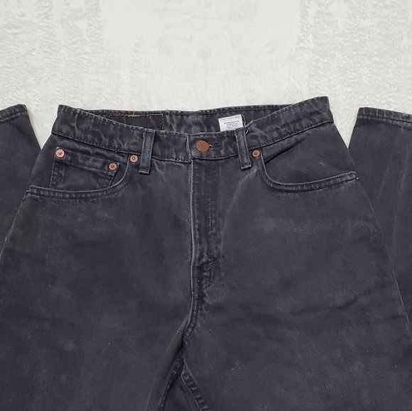 VINTAGE Levi's 550 Red Tab Black Stone Wash Relaxed Tapered High Rise Jeans 6 - Picture 5 of 13